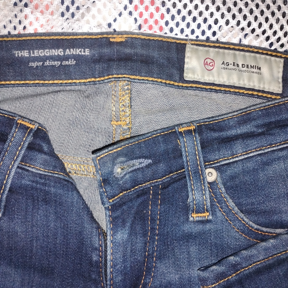 AG Adriano Goldschmied Blue Distressed Boyfriend Jeans - Picture 3 of 3